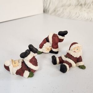 Vintage Funny Tumbling Santa Novelty Figurines Traditional 1990s Decorations